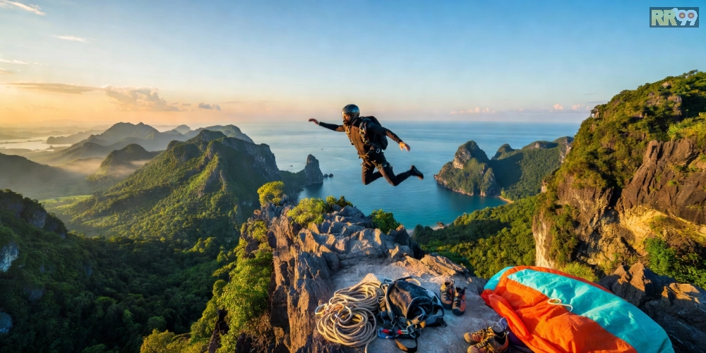 Hình minh họa khái niệm thể thao cực hạn 69vn với các hoạt động mạo hiểm